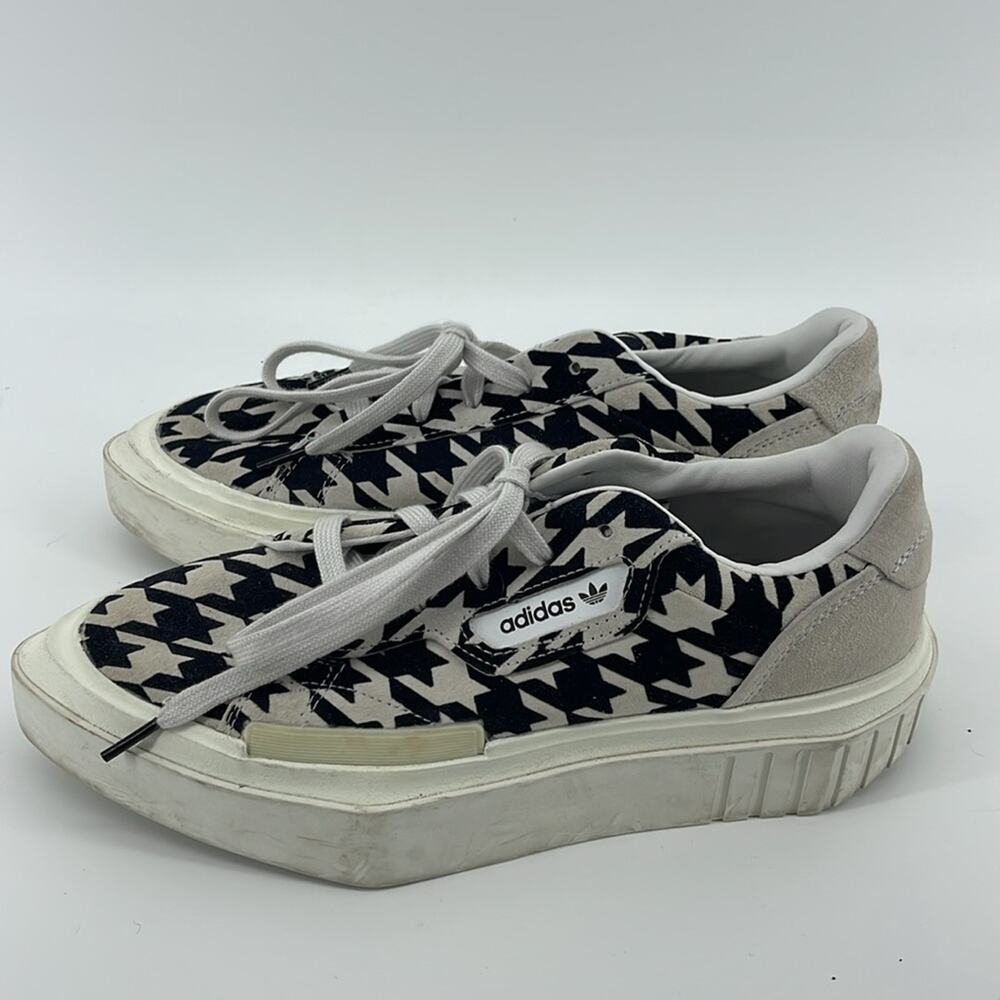 Adidas HyperSleek houndstooth platform pointed toe suede sneakers sz 7.5 - Picture 8 of 8